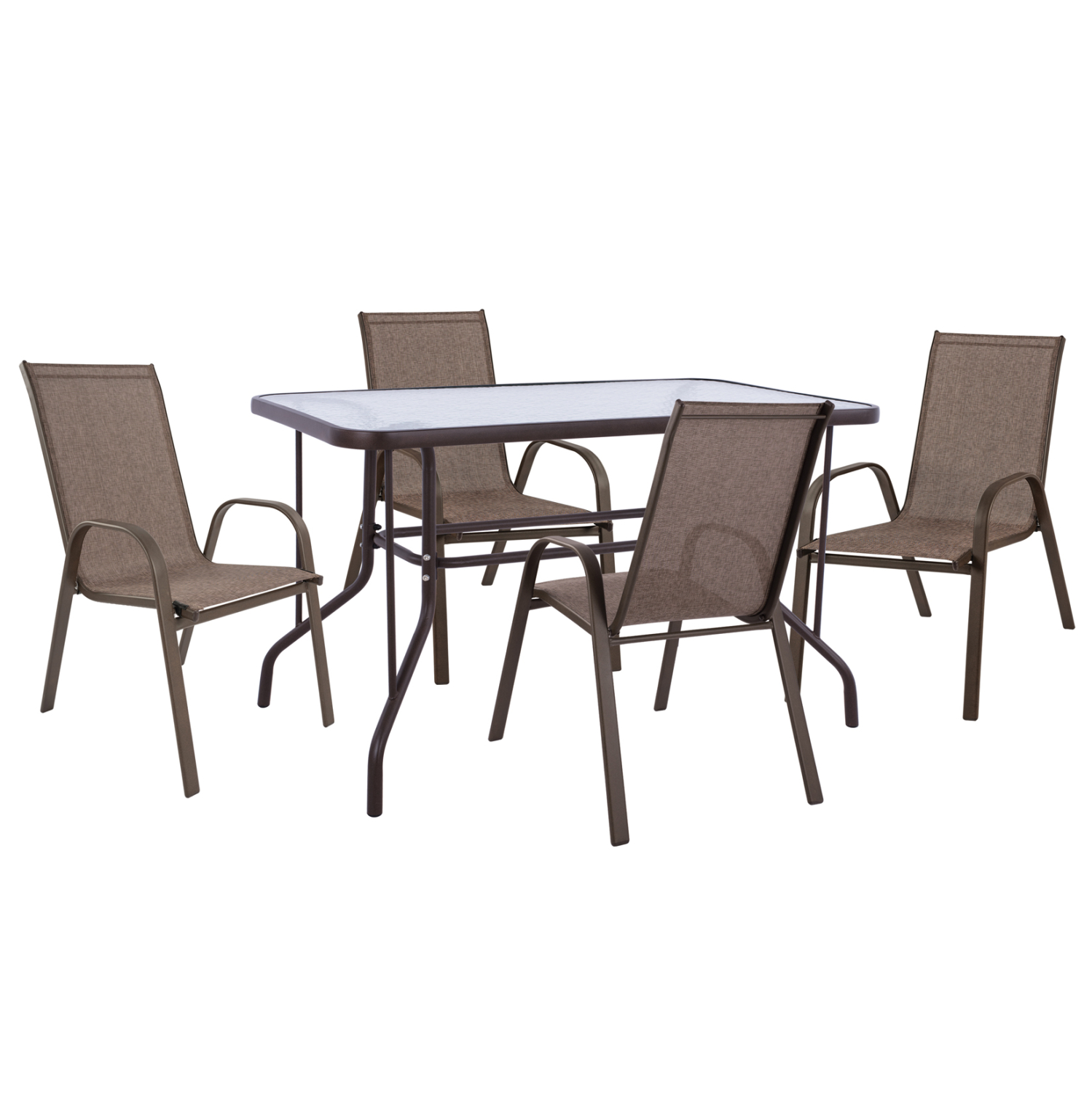 HM10897.02 ΣΕΤ ΤΡΑΠΕΖΑΡΙΑΣ 5ΤΜΧ ADAM HM10897.02 ΤΡΑΠΕΖΙ 110x60εκ & 4 ΠΟΛΥΘΡΟΝΕΣ--ΚΑΦΕ - Image 1