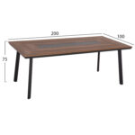 ΣΕΤ ΤΡΑΠΕΖΑΡΙΑΣ 7ΤΜΧ MAERLY HM10826.13 ΑΛΟΥΜΙΝΙΟ & ΜΑΞΙΛΑΡΙΑ ΣΚΟΥΡΟ ΓΚΡΙ--POLYWOOD - Image 2