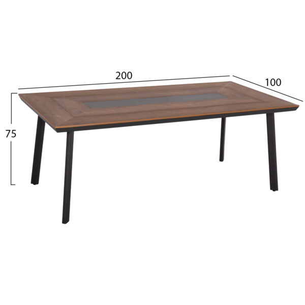 ΣΕΤ ΤΡΑΠΕΖΑΡΙΑΣ 7ΤΜΧ MAERLY HM10826.13 ΑΛΟΥΜΙΝΙΟ & ΜΑΞΙΛΑΡΙΑ ΣΚΟΥΡΟ ΓΚΡΙ--POLYWOOD - Image 2