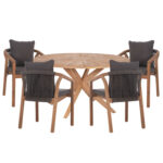 ΣΕΤ ΤΡΑΠΕΖΑΡΙΑΣ ΕΞ.ΧΩΡΟΥ 5ΤΜΧ CORTEN HM10900.02 ΞΥΛΟ ΑΚΑΚΙΑΣ ΦΥΣΙΚΟ--ΜΑΞΙΛΑΡΙΑ ΓΚΡΙ