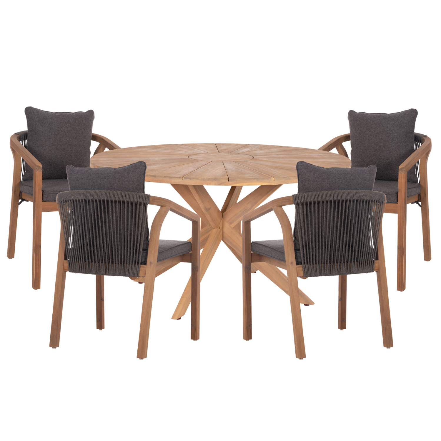 HM10900.02 ΣΕΤ ΤΡΑΠΕΖΑΡΙΑΣ ΕΞ.ΧΩΡΟΥ 5ΤΜΧ CORTEN HM10900.02 ΞΥΛΟ ΑΚΑΚΙΑΣ ΦΥΣΙΚΟ--ΜΑΞΙΛΑΡΙΑ ΓΚΡΙ - Image 1