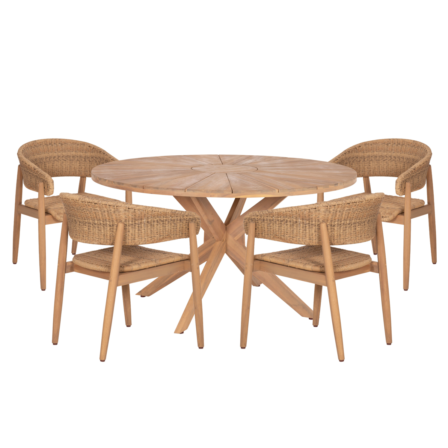 HM10909 ΣΕΤ ΤΡΑΠΕΖΑΡΙΑΣ ΕΞ.ΧΩΡΟΥ 5ΤΜΧ CORTEN HM10909 ΞΥΛΟ ΑΚΑΚΙΑΣ & ΣΧΟΙΝΙ--ΦΥΣΙΚΟ - Image 1