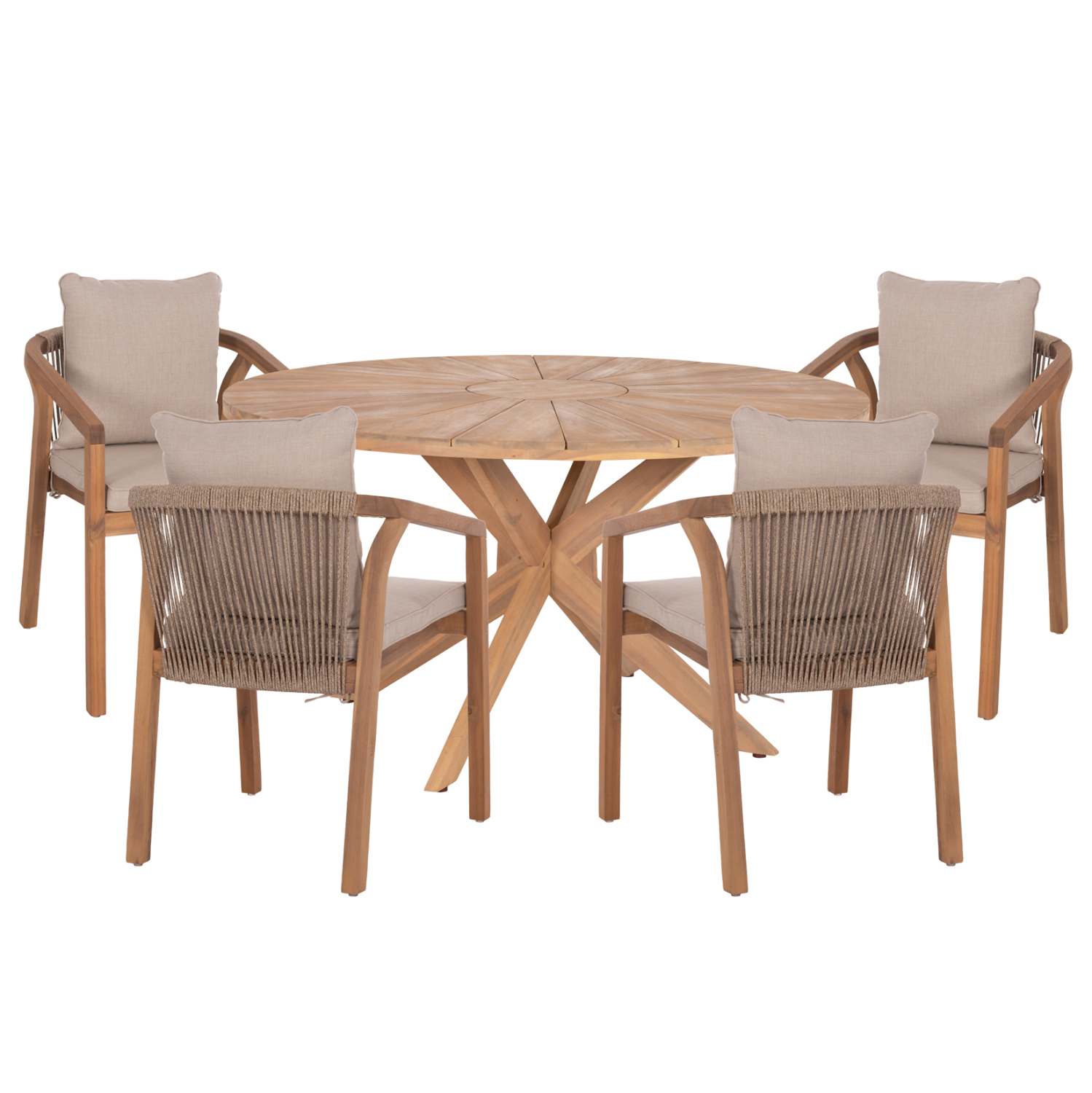 HM10900.01 ΣΕΤ ΤΡΑΠΕΖΑΡΙΑΣ ΕΞ.ΧΩΡΟΥ 5ΤΜΧ CORTEN HM10900.01 ΞΥΛΟ ΑΚΑΚΙΑΣ ΦΥΣΙΚΟ--ΜΑΞΙΛΑΡΙΑ ΜΠΕΖ - Image 1