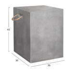 ΣΚΑΜΠΟ ΤΕΤΡΑΓΩΝΟ ΜΕ ΧΕΡΟΥΛΙΑ ZAK HM6581.01 FIBER CEMENT ΣΕ ΓΚΡΙ 36x36x43Υεκ - Image 2