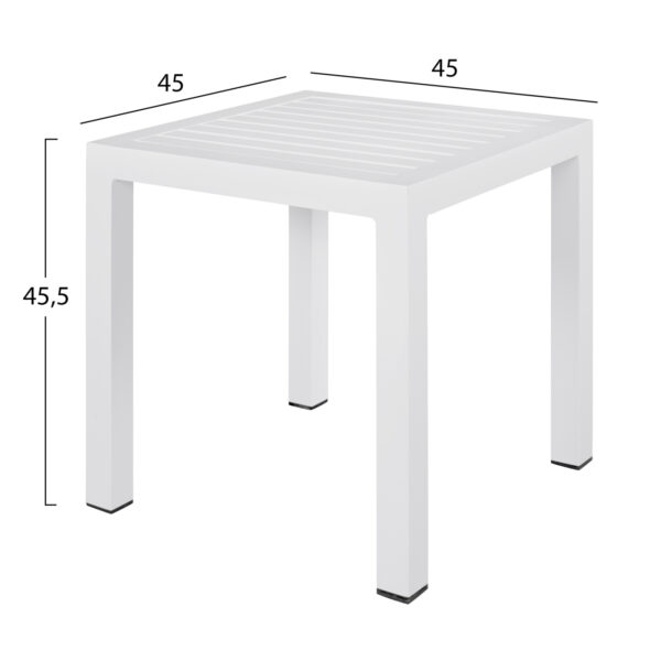 ΤΡΑΠΕΖΙ ΑΛΟΥΜΙΝΙΟΥ QIANA HM5402.01 ΛΕΥΚΟ 45x45x45,5Υ εκ. - Image 2