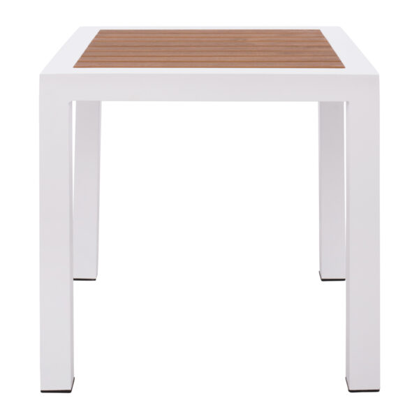 ΤΡΑΠΕΖΙ ΑΛΟΥΜΙΝΙΟΥ SABRA HM5403.01 ΛΕΥΚΟ ΜΕ POLYWOOD 45Χ45Χ45,5Y εκ. - Image 3