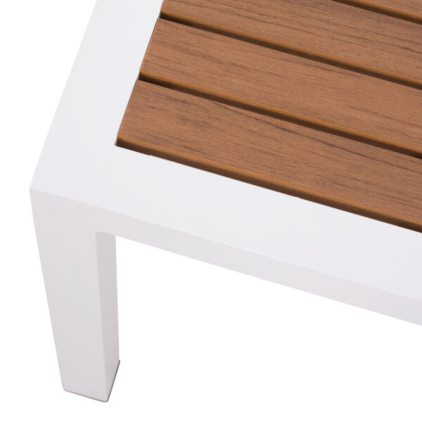 ΤΡΑΠΕΖΙ ΑΛΟΥΜΙΝΙΟΥ SABRA HM5403.01 ΛΕΥΚΟ ΜΕ POLYWOOD 45Χ45Χ45,5Y εκ. - Image 5