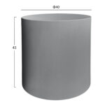 ΤΡΑΠΕΖΙ ΒΟΗΘΗΤΙΚΟ ΣΤΡΟΓΓΥΛΟ KYOKO HM6592.01 ΓΚΡΙ FIBER CEMENT Φ40x43Υεκ. - Image 2