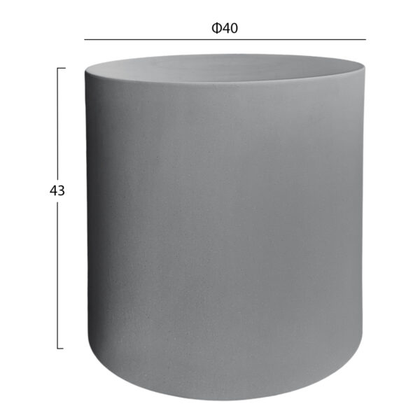 ΤΡΑΠΕΖΙ ΒΟΗΘΗΤΙΚΟ ΣΤΡΟΓΓΥΛΟ KYOKO HM6592.01 ΓΚΡΙ FIBER CEMENT Φ40x43Υεκ. - Image 2