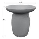 ΤΡΑΠΕΖΙ ΒΟΗΘΗΤΙΚΟ ΣΤΡΟΓΓΥΛΟ HIKARI HM6593.01 ΓΚΡΙ FIBER CEMENT Φ46x48Υεκ. - Image 2