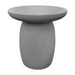 ΤΡΑΠΕΖΙ ΒΟΗΘΗΤΙΚΟ ΣΤΡΟΓΓΥΛΟ HIKARI HM6593.01 ΓΚΡΙ FIBER CEMENT Φ46x48Υεκ.