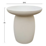 ΤΡΑΠΕΖΙ ΒΟΗΘΗΤΙΚΟ ΣΤΡΟΓΓΥΛΟ HIKARI HM6593.02 ΜΠΕΖ FIBER CEMENT Φ46x48Υεκ. - Image 2