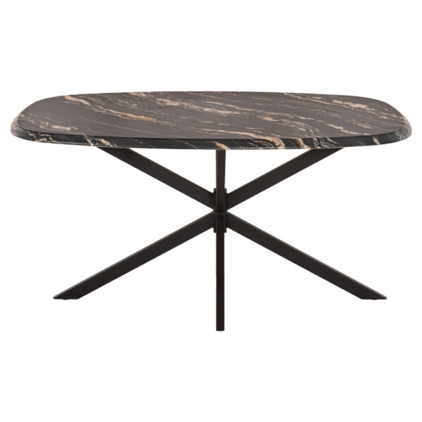 ΤΡΑΠΕΖΙ ΟΒΑΛ RODDEN HM11903.02 ΜΕ WERZALIT BLACK/GOLD MARBLE-ΜΑΥΡΗ ΒΑΣΗ 146x94x75Υεκ - Image 3