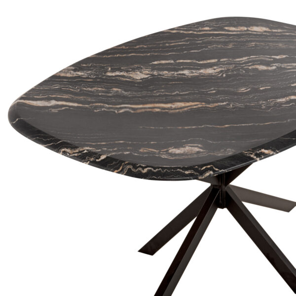 ΤΡΑΠΕΖΙ ΟΒΑΛ RODDEN HM11903.02 ΜΕ WERZALIT BLACK/GOLD MARBLE-ΜΑΥΡΗ ΒΑΣΗ 146x94x75Υεκ - Image 4