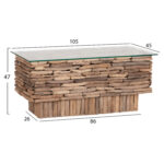 ΤΡΑΠΕΖΙ ΣΑΛΟΝΙΟΥ ΟΡΘΟΓΩΝΙΟ SPARROW HM18366 DRIFTWOOD--ΓΥΑΛΙ 105x45x47Υεκ. - Image 2