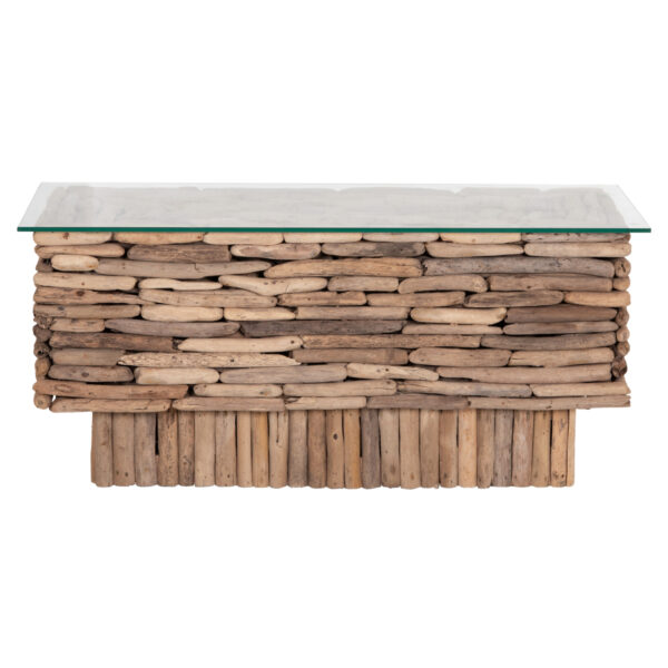 ΤΡΑΠΕΖΙ ΣΑΛΟΝΙΟΥ ΟΡΘΟΓΩΝΙΟ SPARROW HM18366 DRIFTWOOD--ΓΥΑΛΙ 105x45x47Υεκ. - Image 3