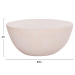 ΤΡΑΠΕΖΙ ΣΑΛΟΝΙΟΥ ΣΤΡΟΓΓΥΛΟ ALLAN HM18162.02 FIBER CEMENT ΣΕ ΛΕΥΚΟ--Φ92x49Υεκ. - Image 2