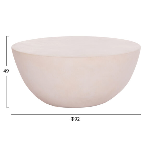 ΤΡΑΠΕΖΙ ΣΑΛΟΝΙΟΥ ΣΤΡΟΓΓΥΛΟ ALLAN HM18162.02 FIBER CEMENT ΣΕ ΛΕΥΚΟ--Φ92x49Υεκ. - Image 2