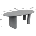 ΤΡΑΠΕΖΙ ΤΡΑΠΕΖΑΡΙΑΣ ΟΒΑΛ VOLPE HM6599.01 ΓΚΡΙ FIBER CEMENT 240x100x75Υεκ - Image 2