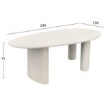 ΤΡΑΠΕΖΙ ΤΡΑΠΕΖΑΡΙΑΣ ΟΒΑΛ VOLPE HM6599.02 ΜΠΕΖ FIBER CEMENT 240x100x75Υεκ - Image 2