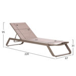 ΞΑΠΛΩΣΤΡΑ ΑΛΟΥΜΙΝΙΟΥ MARIMAR HM6562.03 ΣΚΕΛΕΤΟΣ TAUPE & TEXTILENE ΜΠΕΖ 220x67.5x31.5Υεκ - Image 2