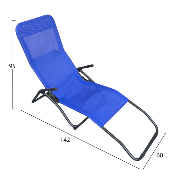 ΞΑΠΛΩΣΤΡΑ ΚΟΥΝΙΣΤΗ SWINGSAND HM6553.05 ΜΠΛΕ TEXTILENE--ΜΑΥΡΟ ΜΕΤΑΛΛΟ 142x60x95Υεκ - Image 2