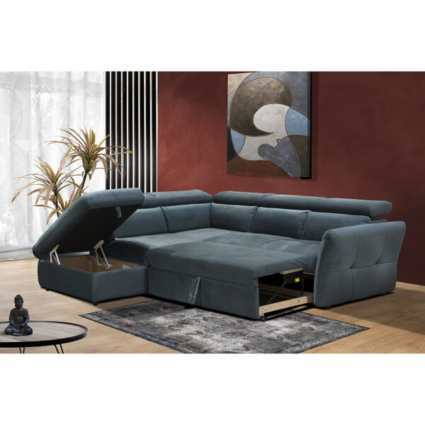 MONSERAT ΚΑΝΑΠΕΣ ΚΡΕΒΑΤΙ ΓΩΝΙΑ ΑΡΙΣΤΕΡΗ PETROL 254x224x90 01-2599 - Image 7