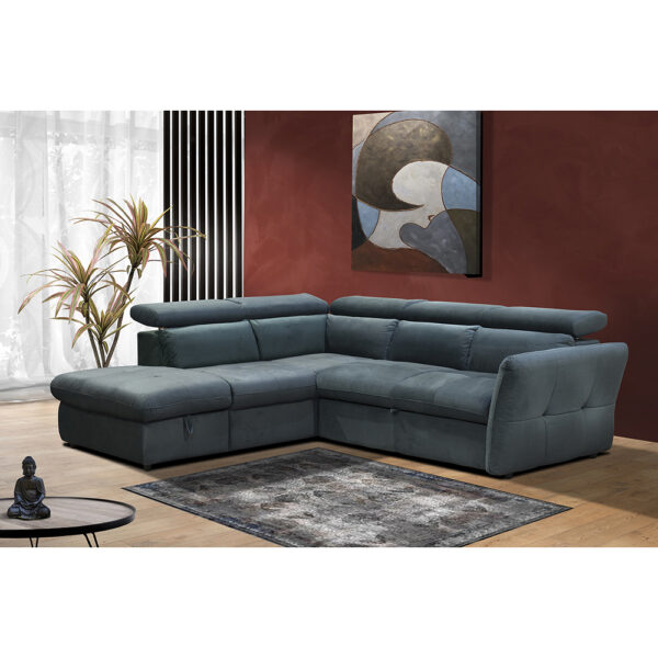 MONSERAT ΚΑΝΑΠΕΣ ΚΡΕΒΑΤΙ ΓΩΝΙΑ ΑΡΙΣΤΕΡΗ PETROL 254x224x90 01-2599 - Image 8