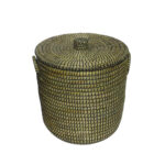 AFRICA ΚΑΛΑΘΙ ΜΕ ΚΑΠΑΚΙ 45x45x50cm KANSGRASS ΦΥΣΙΚΟ ΜΑΥΡΟ PVC 011802 - Image 2