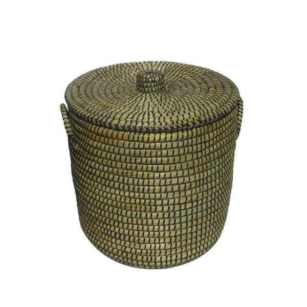 AFRICA ΚΑΛΑΘΙ ΜΕ ΚΑΠΑΚΙ 45x45x50cm KANSGRASS ΦΥΣΙΚΟ ΜΑΥΡΟ PVC 011802 - Image 2