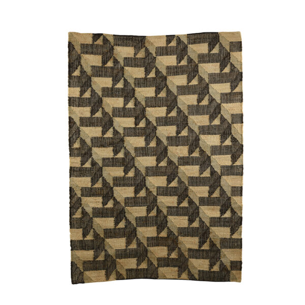 WOOL ΧΑΛΙ ΣΑΛΟΝΙΟΥ 120x180cm ΓΙΟΥΤΑ ΦΥΣΙΚΟ ΜΑΥΡΟ 015129 - Image 2