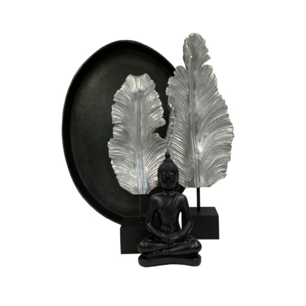 FILO ΔΙΑΚΟΣΜΗΤΙΚΟ TOTEM 24x12x62cm POLYRESIN ΑΣΗΜΙ ΜΑΥΡΟ ΞΥΛΟ 016214 - Image 2