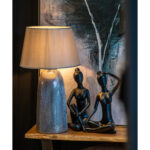 ARGENT ΦΩΤΙΣΤΙΚΟ ΕΠΙΤΡΑΠΕΖΙΟ 40x40x67cm ΚΕΡΑΜΙΚΟ ΑΣΗΜΙ ΛΕΥΚΟ ΥΦΑΣΜΑ 016237 - Image 2