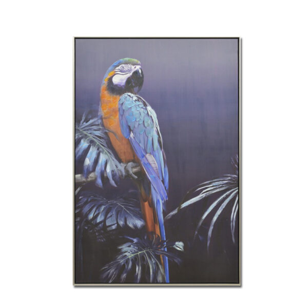 BLUΕ PARROT ΠΙΝΑΚΑΣ ΔΙΑΚΟΣΜΗΣΗΣ 82x122x5cm ΚΑΜΒΑΣ ΠΟΛΥΧΡΩΜΟ ΞΥΛΟ 016258 - Image 2