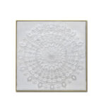 MANDALA ΠΙΝΑΚΑΣ ΔΙΑΚΟΣΜΗΣΗΣ 62x62x5cm ΚΑΜΒΑΣ ΛΕΥΚΟ ΧΡΥΣΟ ΞΥΛΟ 016282 - Image 2