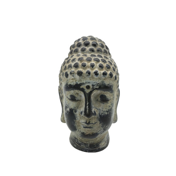 DAHRMA ΔΙΑΚΟΣΜΗΤΙΚΟ ΒΟΥΔΑΣ 16x14x22cm POLYRESIN ΓΚΡΙ ΜΑΥΡΟ 016333 - Image 2