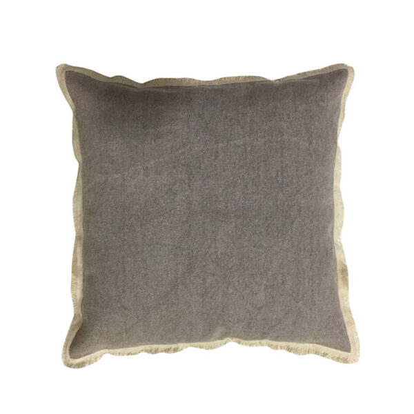 LIBELL 2 ΔΙΑΚΟΣΜΗΤΙΚΟ ΜΑΞΙΛΑΡΙ 45x45cm ΥΦΑΣΜΑ ΓΚΡΙ ΜΠΕΖ 017328 - Image 4