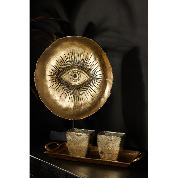 EYE ΔΙΑΚΟΣΜΗΤΙΚΟ TOTEM 32x10x41cm POLYRESIN ΧΡΥΣΟ ΜΑΥΡΟ 017424 - Image 5