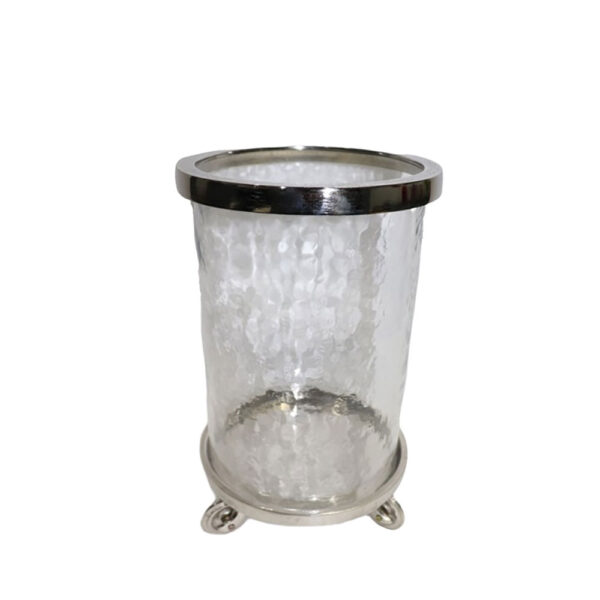 ARGENTUM ΒΑΣΗ ΡΕΣΩ 17x17x30cm ΓΥΑΛΙ ΔΙΑΦΑΝΟ ΑΣΗΜΙ ΑΛΟΥΜΙΝΙΟ 018191 - Image 2