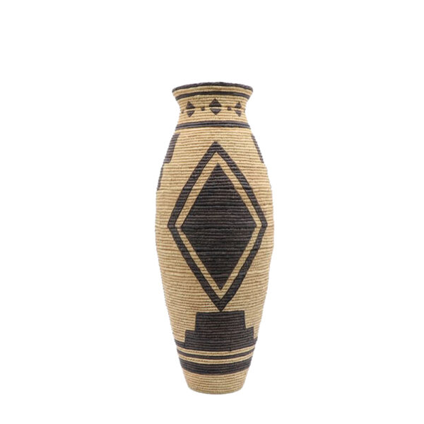 INKA ΒΑΖΟ 19x19x47cm POLYRESIN ΦΥΣΙΚΟ ΜΑΥΡΟ 018493 - Image 2