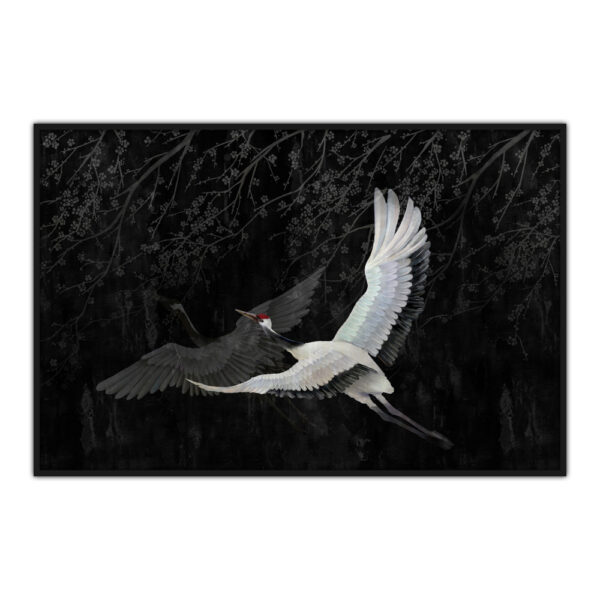 CRANE ΠΙΝΑΚΑΣ ΔΙΑΚΟΣΜΗΣΗΣ 123x83x5cm ΚΑΜΒΑΣ ΜΑΥΡΟ ΓΚΡΙ ΞΥΛΟ ΛΕΥΚΟ 018740 - Image 3