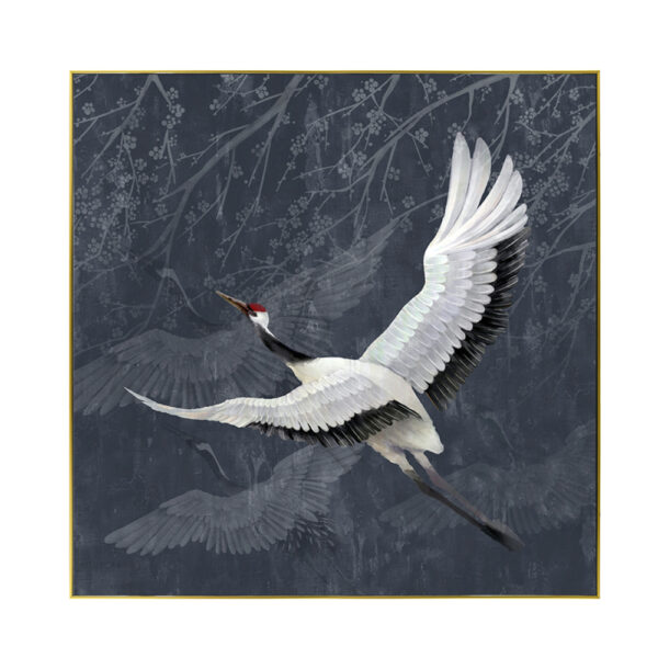 CRANE ΠΙΝΑΚΑΣ ΔΙΑΚΟΣΜΗΣΗΣ 83x83x5cm ΚΑΜΒΑΣ ΠΕΤΡΟΛ ΛΕΥΚΟ ΞΥΛΟ ΜΑΥΡΟ 018741 - Image 4