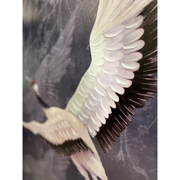 CRANE ΠΙΝΑΚΑΣ ΔΙΑΚΟΣΜΗΣΗΣ 83x83x5cm ΚΑΜΒΑΣ ΠΕΤΡΟΛ ΛΕΥΚΟ ΞΥΛΟ ΜΑΥΡΟ 018741 - Image 5