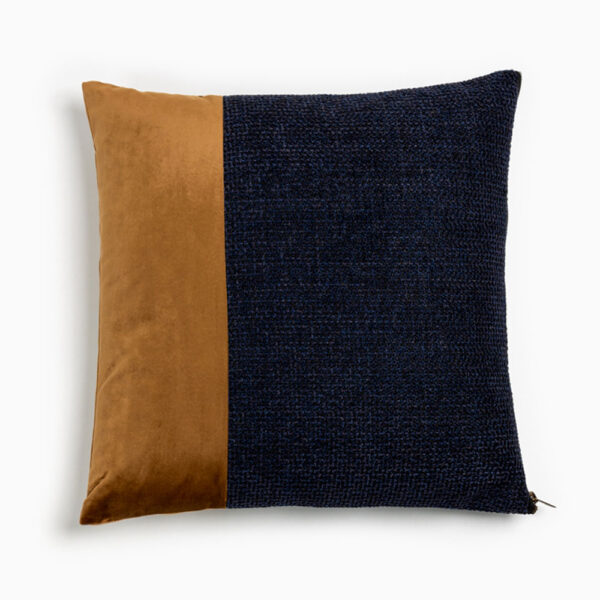 GLAM ΔΙΑΚΟΣΜΗΤΙΚΟ ΜΑΞΙΛΑΡΙ 45x45cm ΥΦΑΣΜΑ ΜΠΛΕ ΧΡΥΣΟ POLYESTER 018876 - Image 5