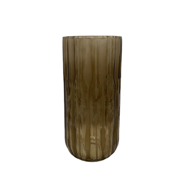 MEDAN ΒΑΖΟ 14x14x30cm ΓΥΑΛΙ ΚΑΦΕ 019594 - Image 3