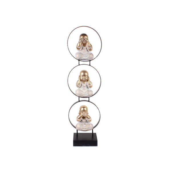 SAKYA ΔΙΑΚΟΣΜΗΤΙΚΟ TOTEM 18x9x64cm POLYRESIN ΧΡΥΣΟ ΜΑΥΡΟ 019718 - Image 4