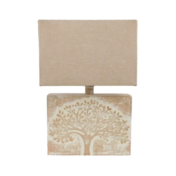 OLIVA WHITE/DIANA ΦΩΤΙΣΤΙΚΟ ΕΠΙΤΡΑΠΕΖΙΟ 28x10x42cm ΞΥΛΟ ΛΕΥΚΟ ΥΦΑΣΜΑ ΜΠΕΖ 019796 - Image 2