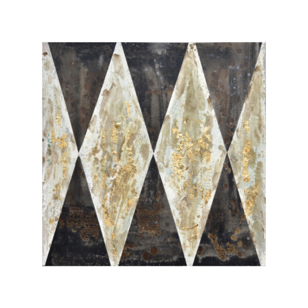 CRUTH ΠΙΝΑΚΑΣ ΔΙΑΚΟΣΜΗΣΗΣ 80x80x3cm ΚΑΜΒΑΣ ΚΑΦΕ ΜΠΕΖ ΞΥΛΟ ΧΡΥΣΟ 020056 - Image 2