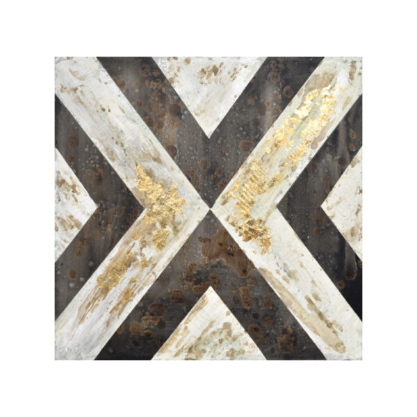 CRUTH ΠΙΝΑΚΑΣ ΔΙΑΚΟΣΜΗΣΗΣ 80x80x3cm ΚΑΜΒΑΣ ΜΠΕΖ ΚΑΦΕ ΞΥΛΟ ΧΡΥΣΟ 020057 - Image 2