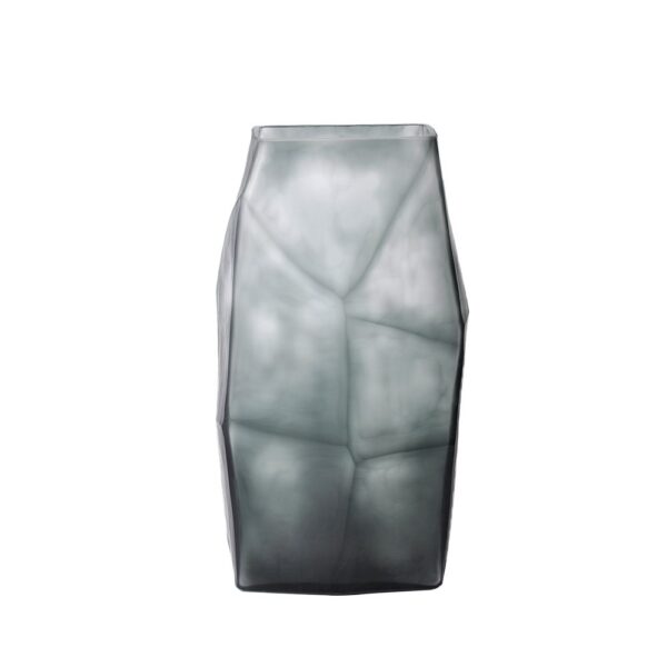 ROCHE GREY ΒΑΖΟ 17x13x31cm ΓΥΑΛΙ ΓΚΡΙ 020144 - Image 5